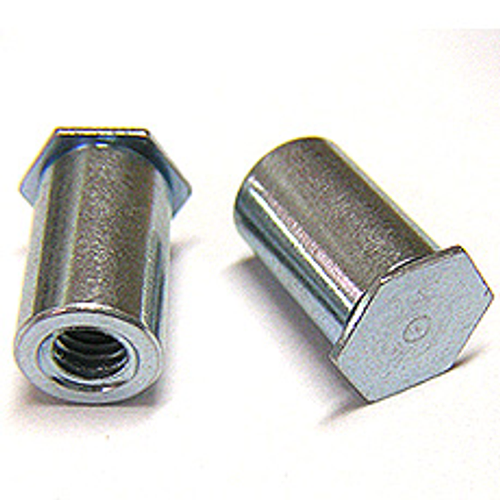 我們提供鐵,白鐵及鋁製之鐵板鉚合用六角鉚釘, 生產尺寸為M3~M7,其長度為3mm~30mm,其電鍍包含白鋅,藍鋅,黃鋅及染黑等等.
