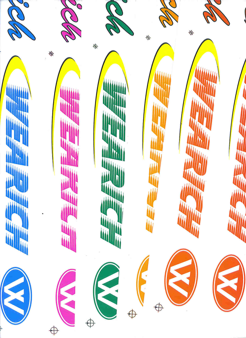 Water slide transfer decals for metal bicycle sports part
