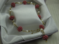 小紅苺珍珠手鍊/18cm