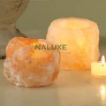 Naluxe玫瑰水晶鹽燭台可搭配精油蠟燭