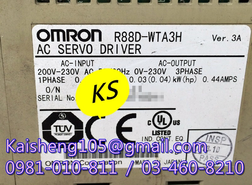 【KS】歐姆龍OMRON驅動器：R88D-WTA3H【現貨+預購】