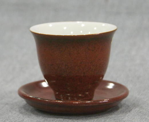 留香杯(紅亮光釉) 紅杯托