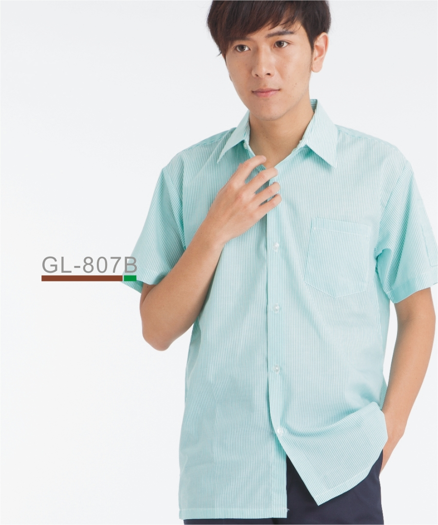 條紋襯衫短袖(807)