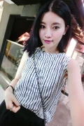 魔衣盒子批發【JA6191】條紋絲滑背心