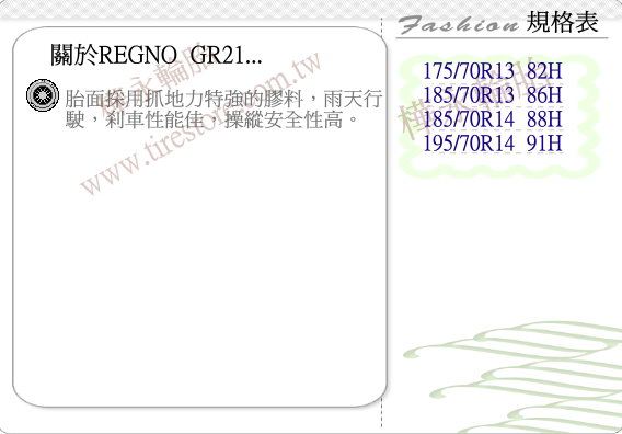 GR21-規格表、特性說明