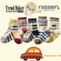 出發囉↗NISSEN★小汽車條紋防滑短襪