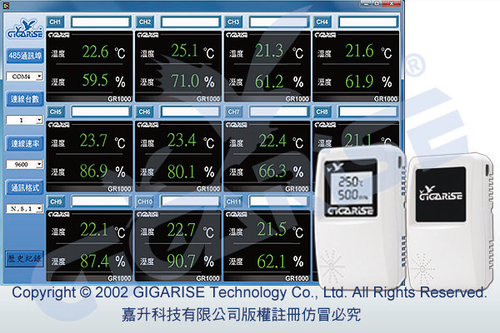 GR1000-檔案室溫溼度感知器/溫溼度顯示器/溫溼度偵測器