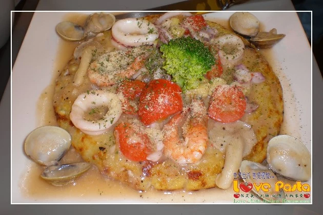 奶油海鮮總匯起司煎餅