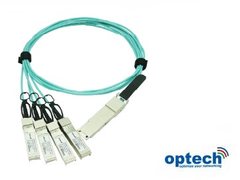 Optech QSFP+ to 4xSFP+ AOC