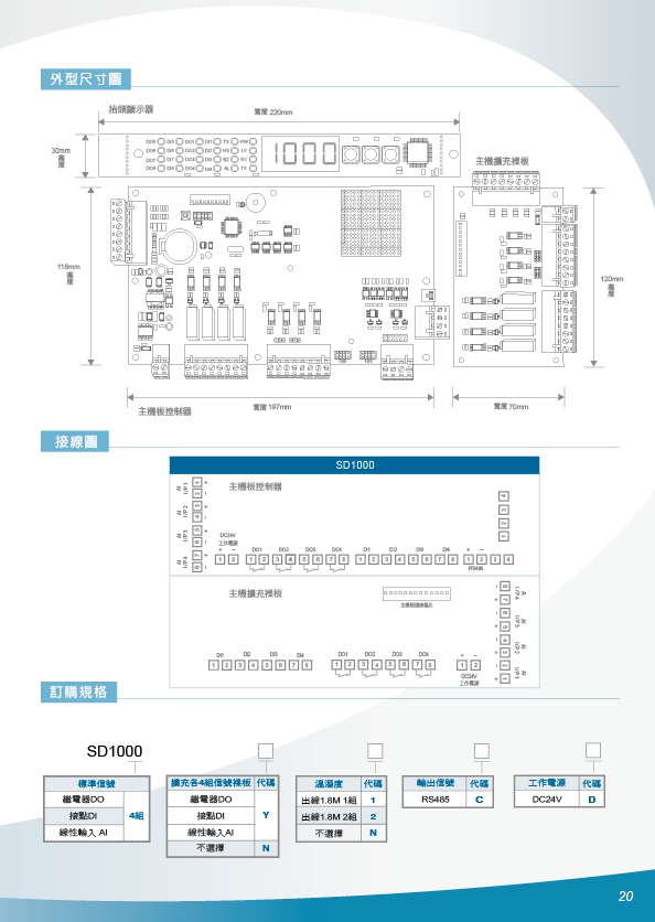 電信機櫃機房養殖廠/遠端監控/4組AI/4組DI/4組D0繼