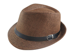 全新 咖啡皮帶紳士帽 -表演團體紳士帽-3色