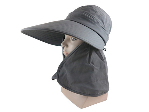 全面防護系列之(抗UV)防曬掀蓋式/大帽沿(16cm)遮陽帽 / 休閒帽/工作帽-鐵灰
