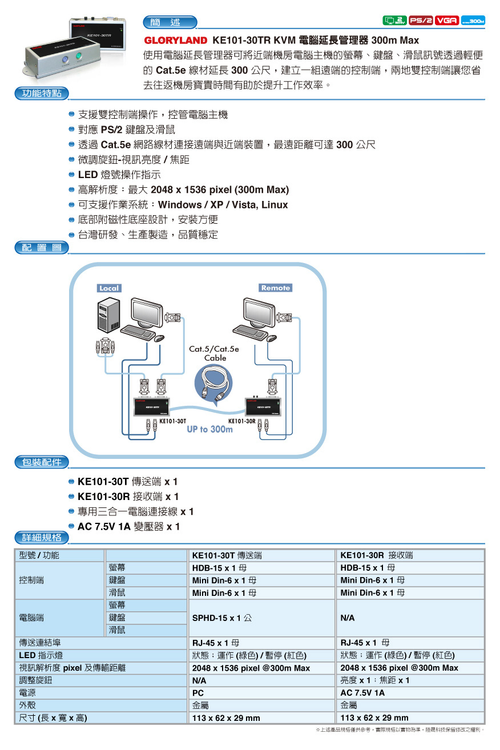 KE101-30TR產品中文規格資料