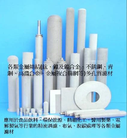 各類金屬燒結多孔質濾材