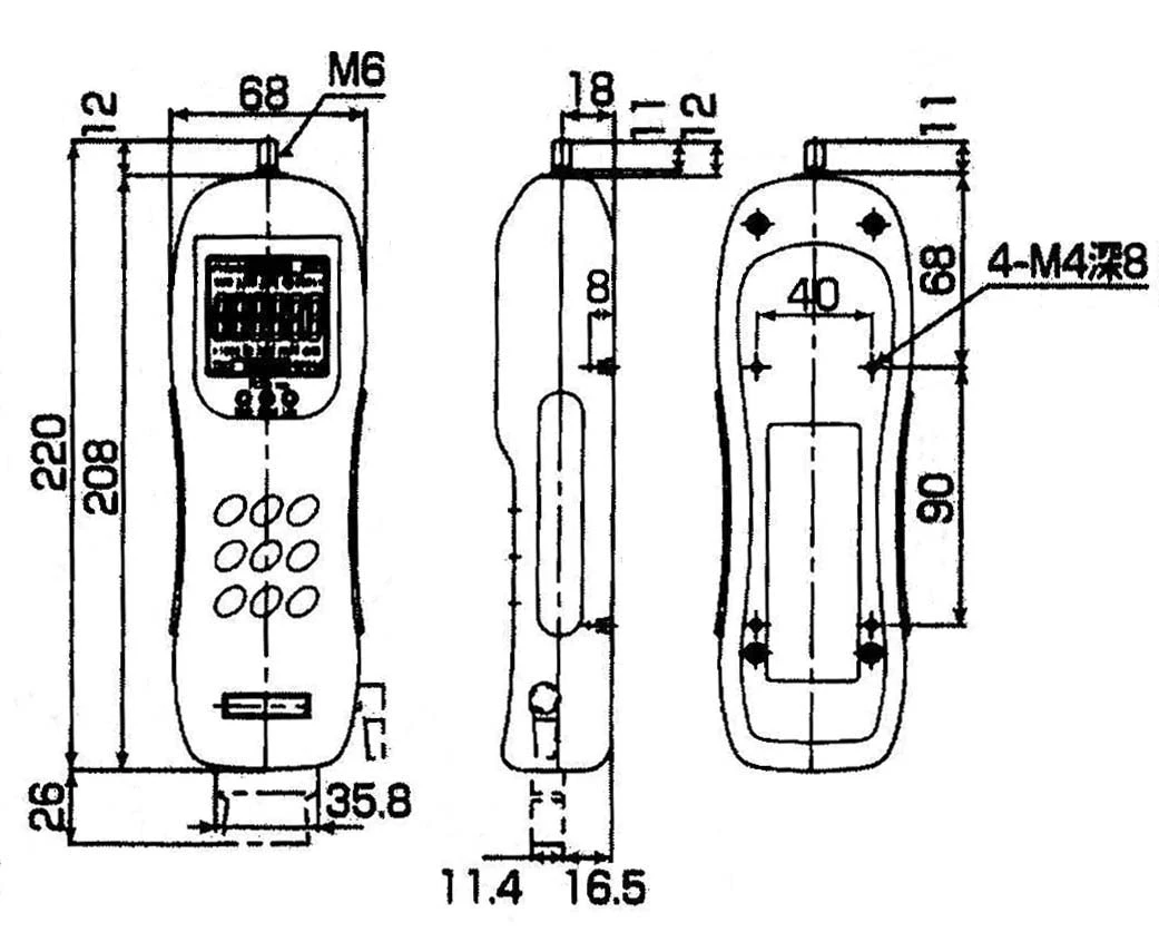 RX推拉力計孔位尺寸圖