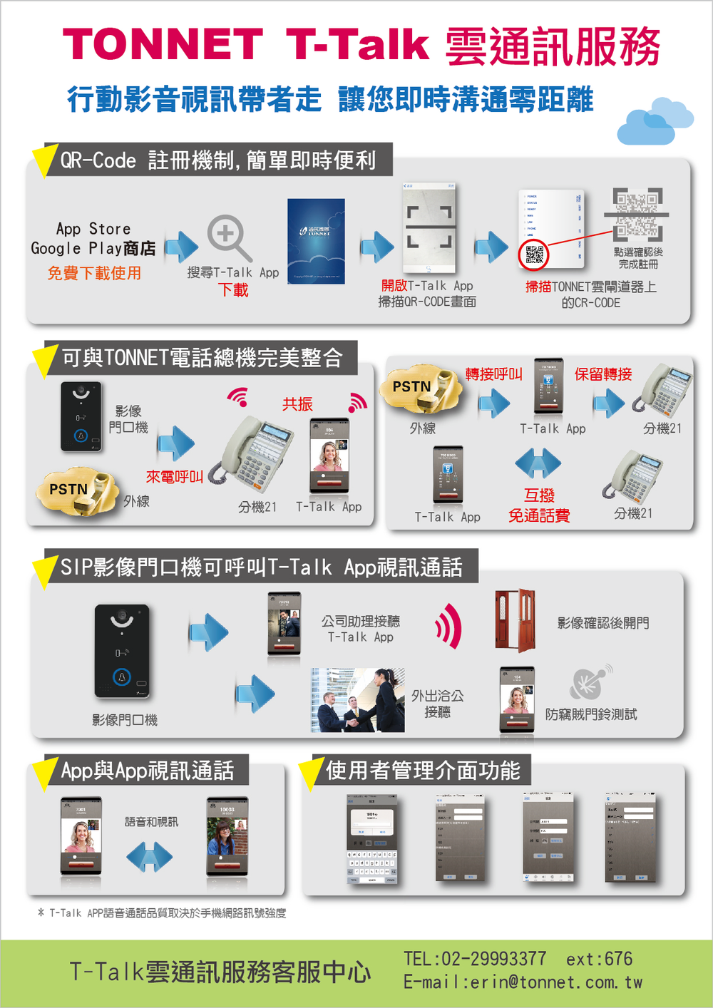 T-TALK行動雲服務通信.整合影像門口機即時影音通訊