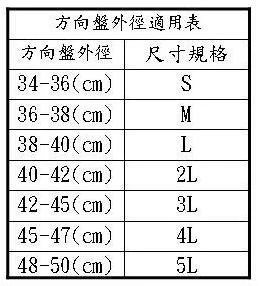 方向盤外徑適用表