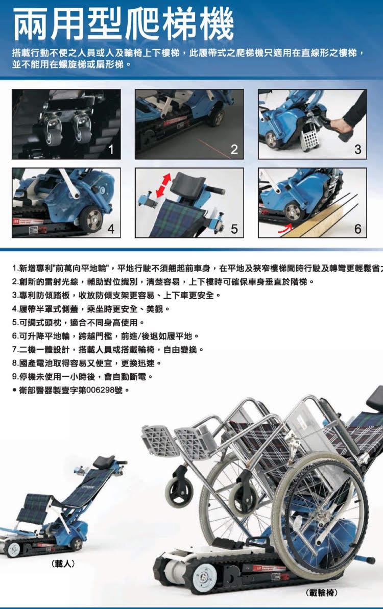 專業載輪椅及人兩用爬梯機