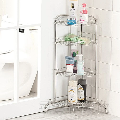 不鏽鋼浴室用品角落四層瓶罐架.收納架73cm*28cm*41cm