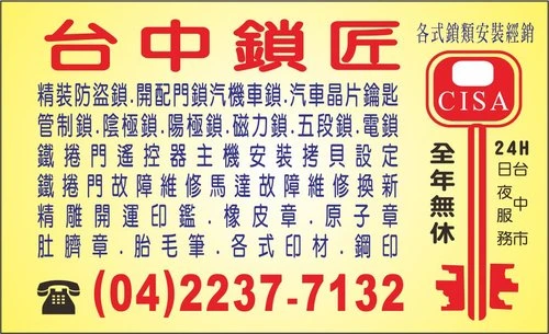 台中市北區鎖匠電話04-22377132