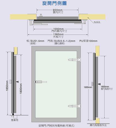 冷藏設備 旋開式冷凍門
