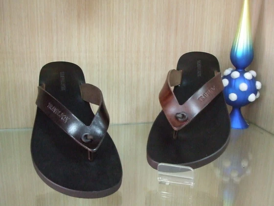 旅狐純皮男夾腳拖鞋