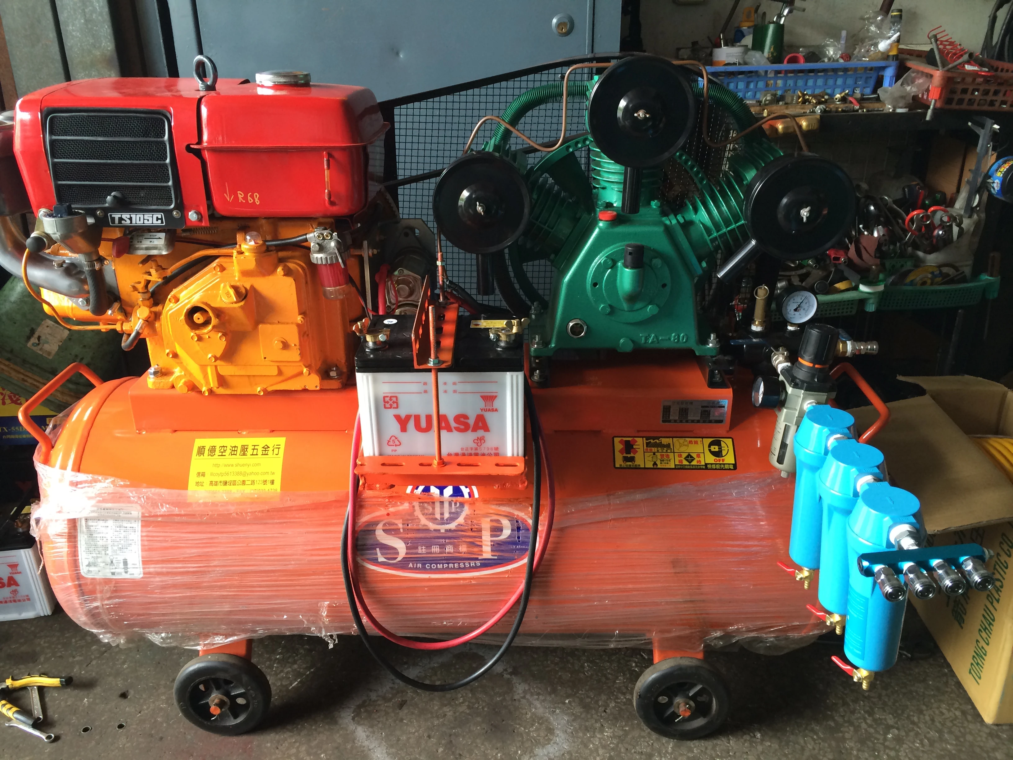 5HP低壓10.5馬柴油引擎空壓機