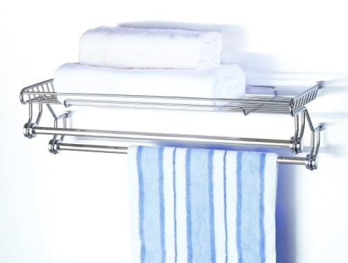 衛浴304 18-8高品質不銹鋼雙毛巾桿置物架