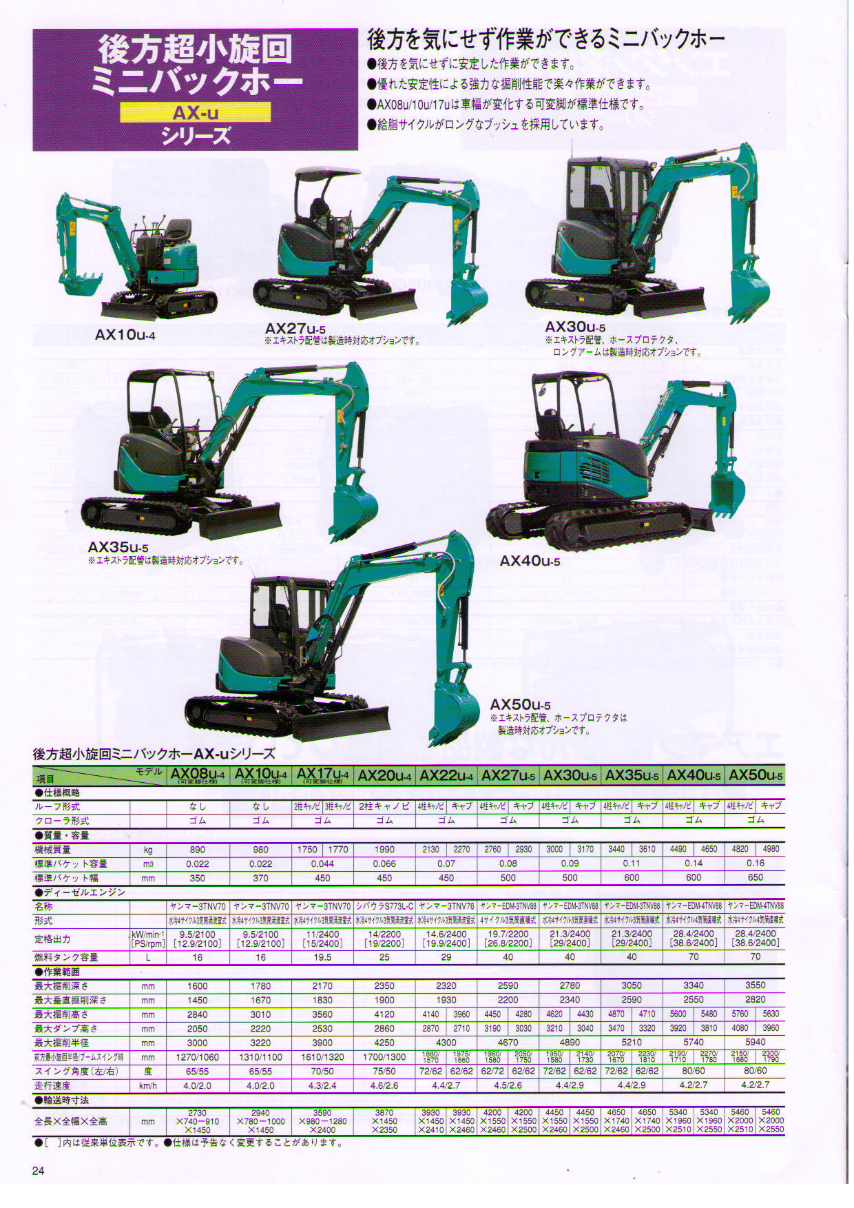 AIRMAN 後方超小旋回挖土機