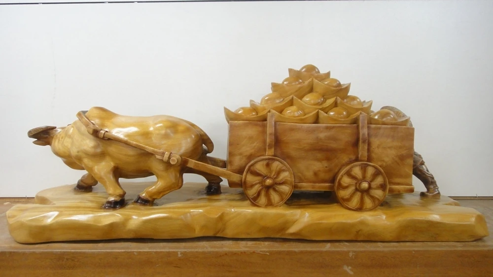 招財牛車-老漢推元寶(背面)