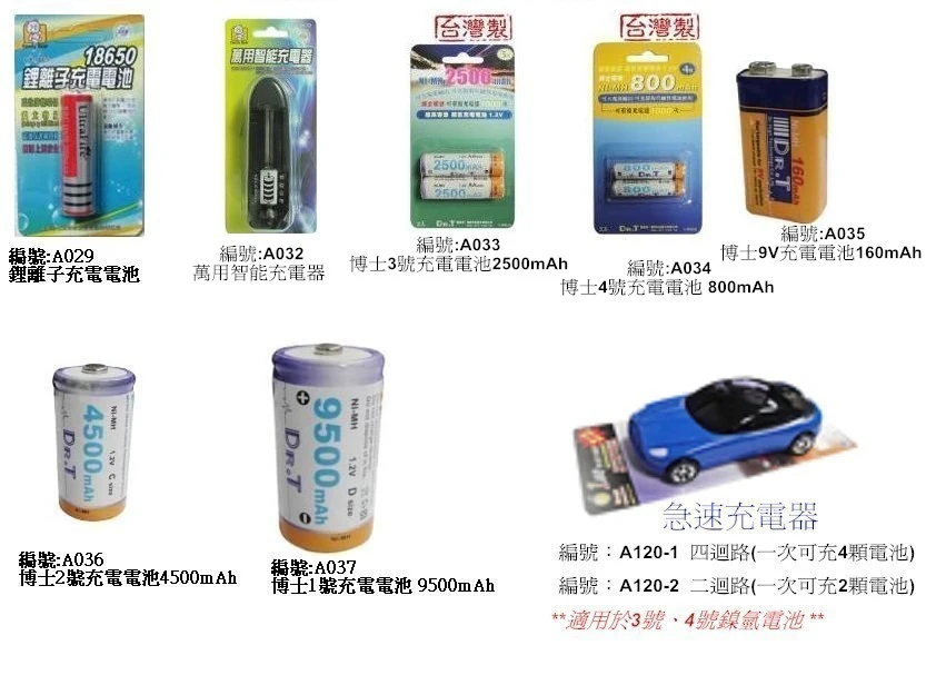 博士充電電池&充電器