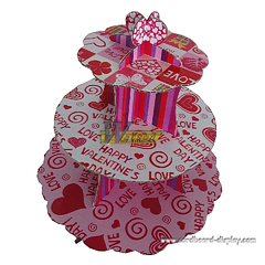 Original Pink Design Cardboard Cupcake Stand for Valentine's Party