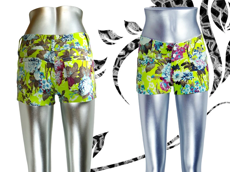 653-3094-23 時尚韓版二釦印花褲