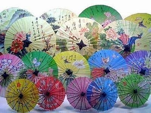 鹿港阿嬤精緻手工傘 ‧山水花卉人物棉紙小傘(15cm)‧ 布袋戲玩偶裝飾品(小傘)
