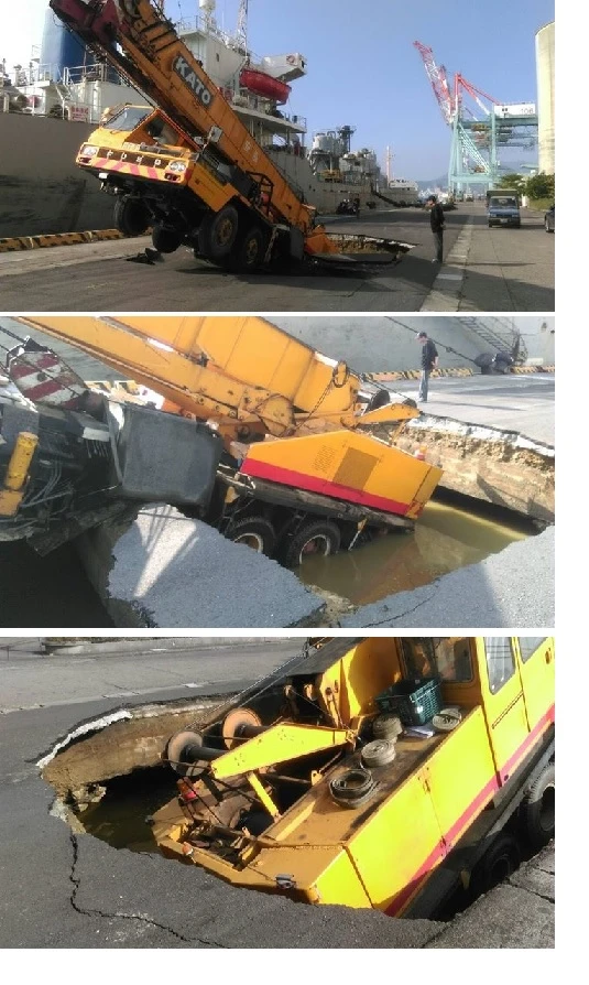海水侵蝕混擬土造成強度不足,高雄港碼頭塌陷