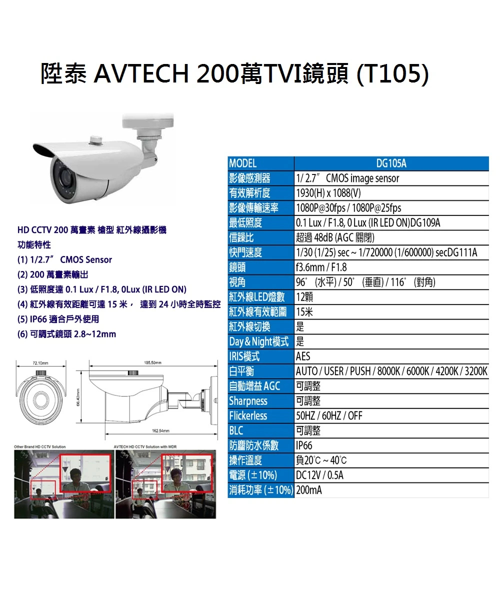 AVTECH T105D 4支