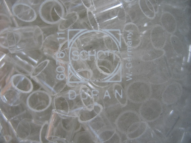 中古機械,中古設備,玻璃蒸餾塔,管內徑6'',第一段管長100公分,第2段管長100公分,總長約250公分,SCHOTT德國製,全新品 (內部玻璃環)