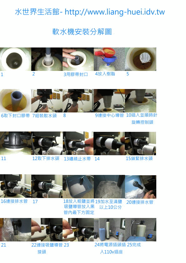 軟水機安裝分解圖