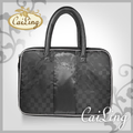 CaiLing ◆棋盤格筆電公事包◆黑銀