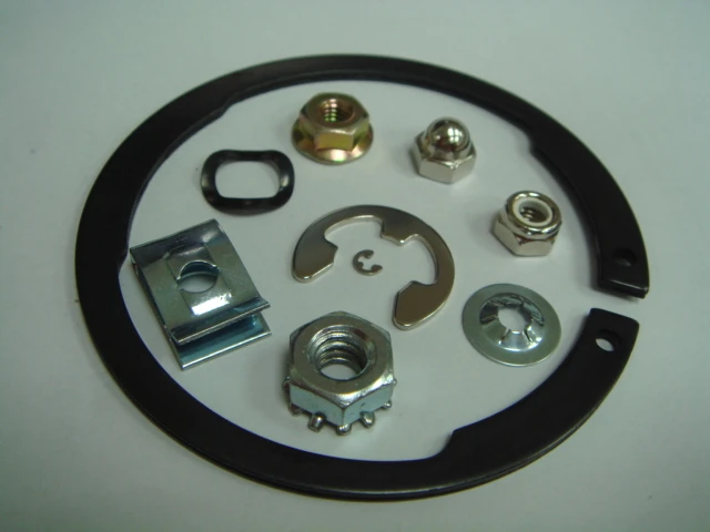 E ring, Nut, Washer
